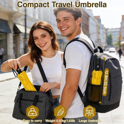 Travel Umbrella Compact - 10 Ribs Portable Collapsible Umbrellas for Rain Windproof - Paraguas Automatic Small Folding Umbrella Lightweight Packable Umbrella for Women Men