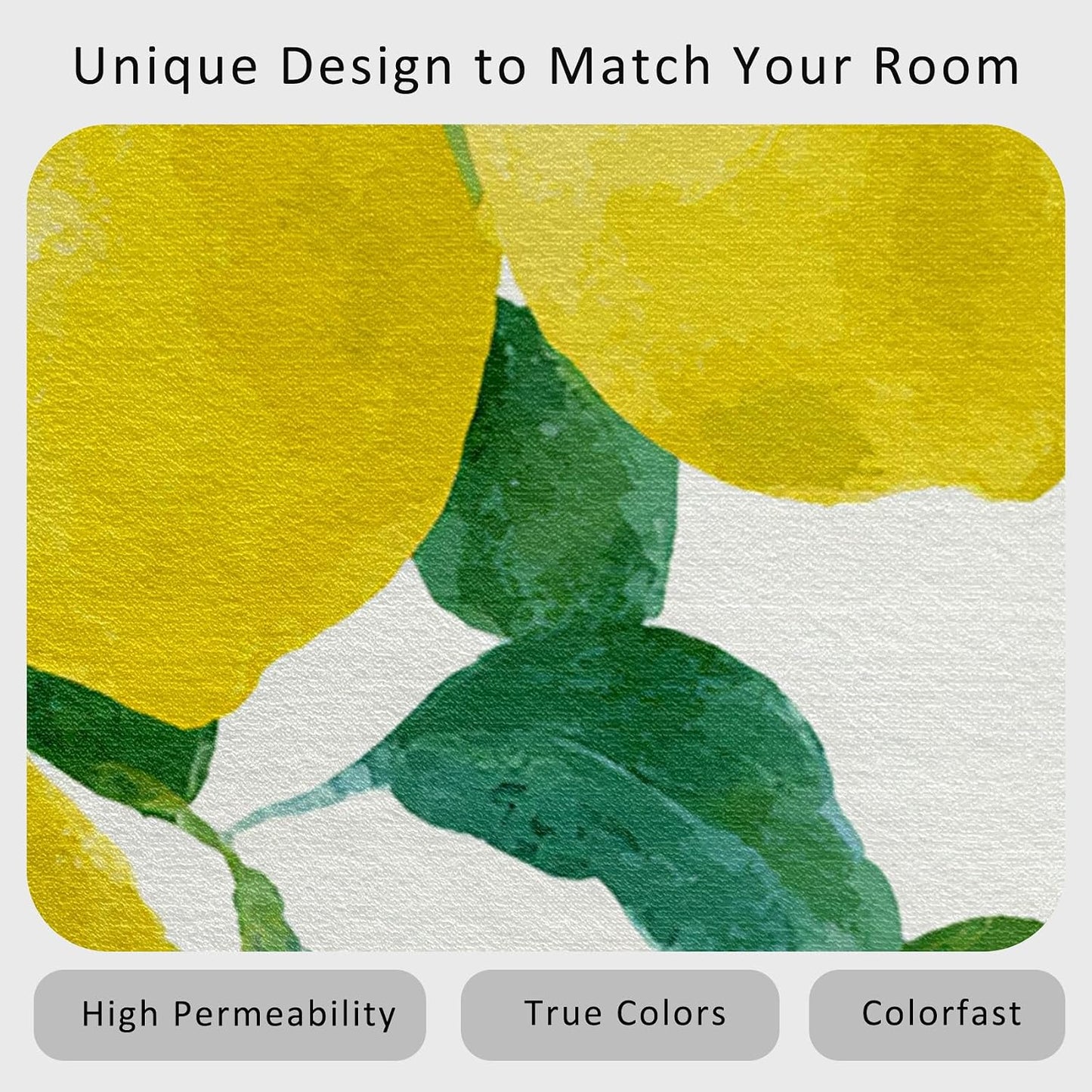 Lemon Throw Rug for Entryway, Washable Non Slip, 2x3 Small Indoor Doormat Farmhouse Fruit Design for Bedroom Kitchen, Lemon Home Decor Door Mat, Low Pile Soft