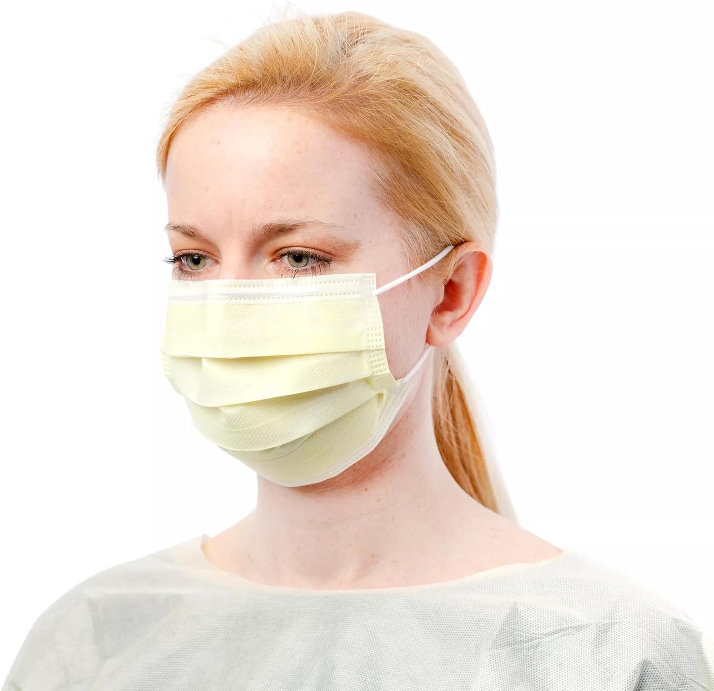 ™ AT70021 Level 1 Procedure Mask, Ear Loops, Yellow, Box of 50