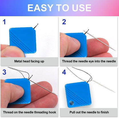 Automatic Needle Threaders for Hand Sewing, 2025 Upgrade Embroidery Floss, Sewing Machine Needle Threader, Sewing Supplies Tool, Fits All Needle Sizes (10, Yellow)