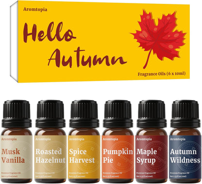 Diffuser Fragrance Oils, Essential Oils for Diffusers for Home, 6x10ml Fresh Home Set, Clean Scents for Candle Soap Making, Dryer Ball, Fresh Linen, Crisp Breeze, Fresh Laundry, Lemon