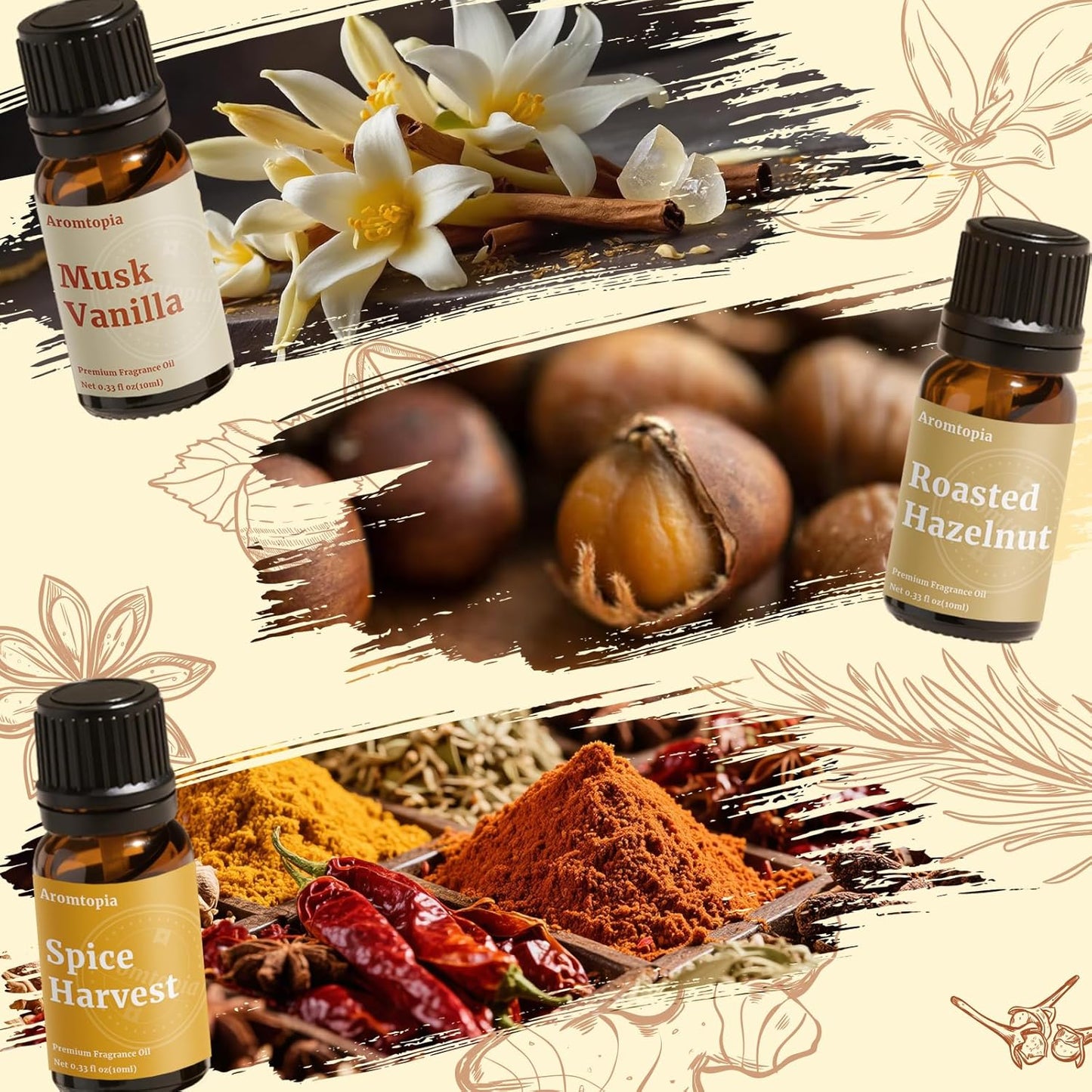 Diffuser Fragrance Oils, Essential Oils for Diffusers for Home, 6x10ml Fresh Home Set, Clean Scents for Candle Soap Making, Dryer Ball, Fresh Linen, Crisp Breeze, Fresh Laundry, Lemon