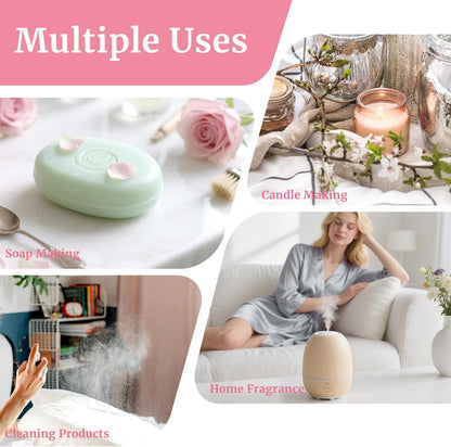 Diffuser Fragrance Oils, Essential Oils for Diffusers for Home, 6x10ml Fresh Home Set, Clean Scents for Candle Soap Making, Dryer Ball, Fresh Linen, Crisp Breeze, Fresh Laundry, Lemon