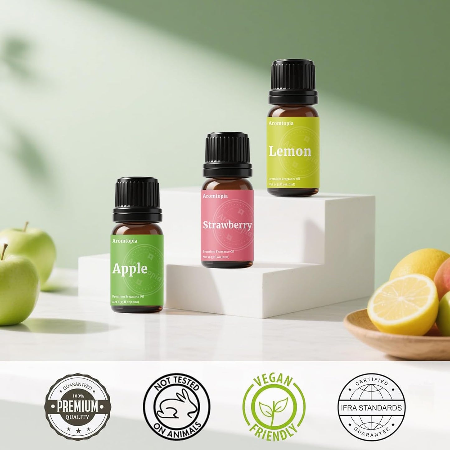 Diffuser Fragrance Oils, Essential Oils for Diffusers for Home, 6x10ml Fresh Home Set, Clean Scents for Candle Soap Making, Dryer Ball, Fresh Linen, Crisp Breeze, Fresh Laundry, Lemon