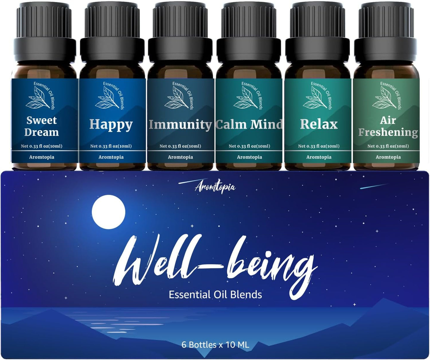 Diffuser Fragrance Oils, Essential Oils for Diffusers for Home, 6x10ml Fresh Home Set, Clean Scents for Candle Soap Making, Dryer Ball, Fresh Linen, Crisp Breeze, Fresh Laundry, Lemon
