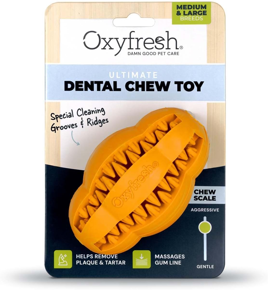 Premium Dog Dental Chew Toy – Helps Fight Plaque & Tartar | Fun Way to Help Clean Stinky, Yellow Dog Teeth – Natural Rubber is Gentle on Gums – Helps Cleans Teeth & Freshens Breath