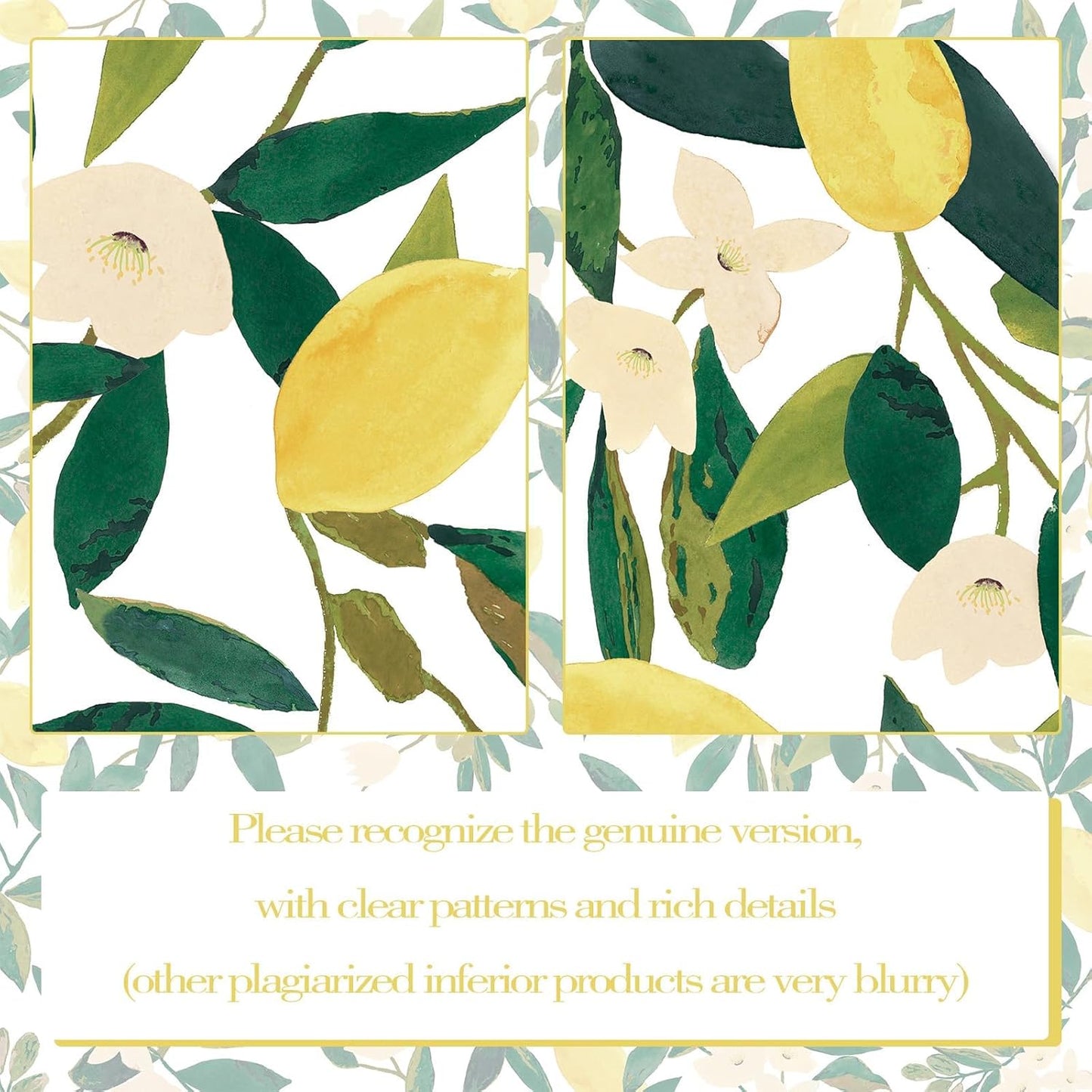 Lemon Shower Curtain, Allover Fruits Green Leaves Plant Design Waterproof Fabric Bathroom Curtains Set with 12 Hooks, Green Yellow 72×72 inch