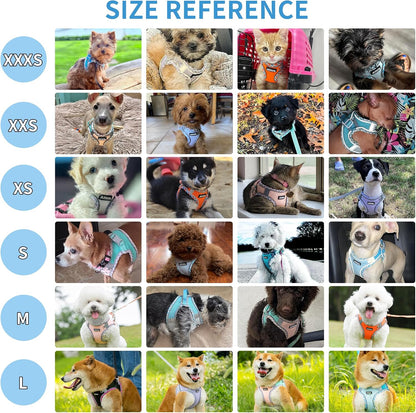 Small Dog Harness - Breathable Double-Layer Jacquard No-Choke Vest, Durable Anti-Tear Fabric with Reflective Trim - Perfect for Running, Parties, Daily Walks (Yellow, XS)