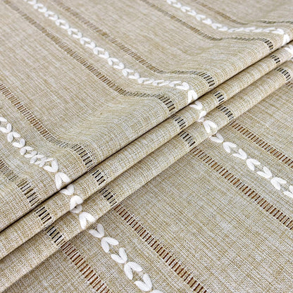 Farmhouse Embroidered 52x52 Inch Square Tablecloth Linen Texture | Yellow Square Table Cloth, Rustic Jacquard Striped Tablecloth, Washable Dining Table Cover for Kitchen Home Decoration