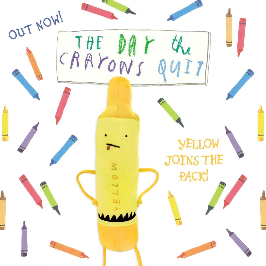 The Day the Crayons Quit Yellow Plush, 12-Inch, based on the books by Drew Daywalt and Oliver Jeffers