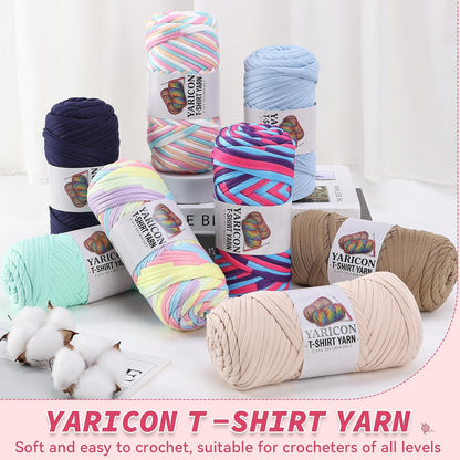 2 Pack T Shirt Yarn for Crocheting, Elastic Tshirt Yarn for Crochet Bag/Baskets/Home Decor 200g*2(Golden Yellow)