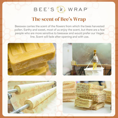 Beeswax Food Wraps, 3 Large Pack - Honeycomb | Organic Beeswax Wraps - Plastic Free - Reusable Food Storage - Cheese, Produce, Bowls & Leftovers - Made in USA
