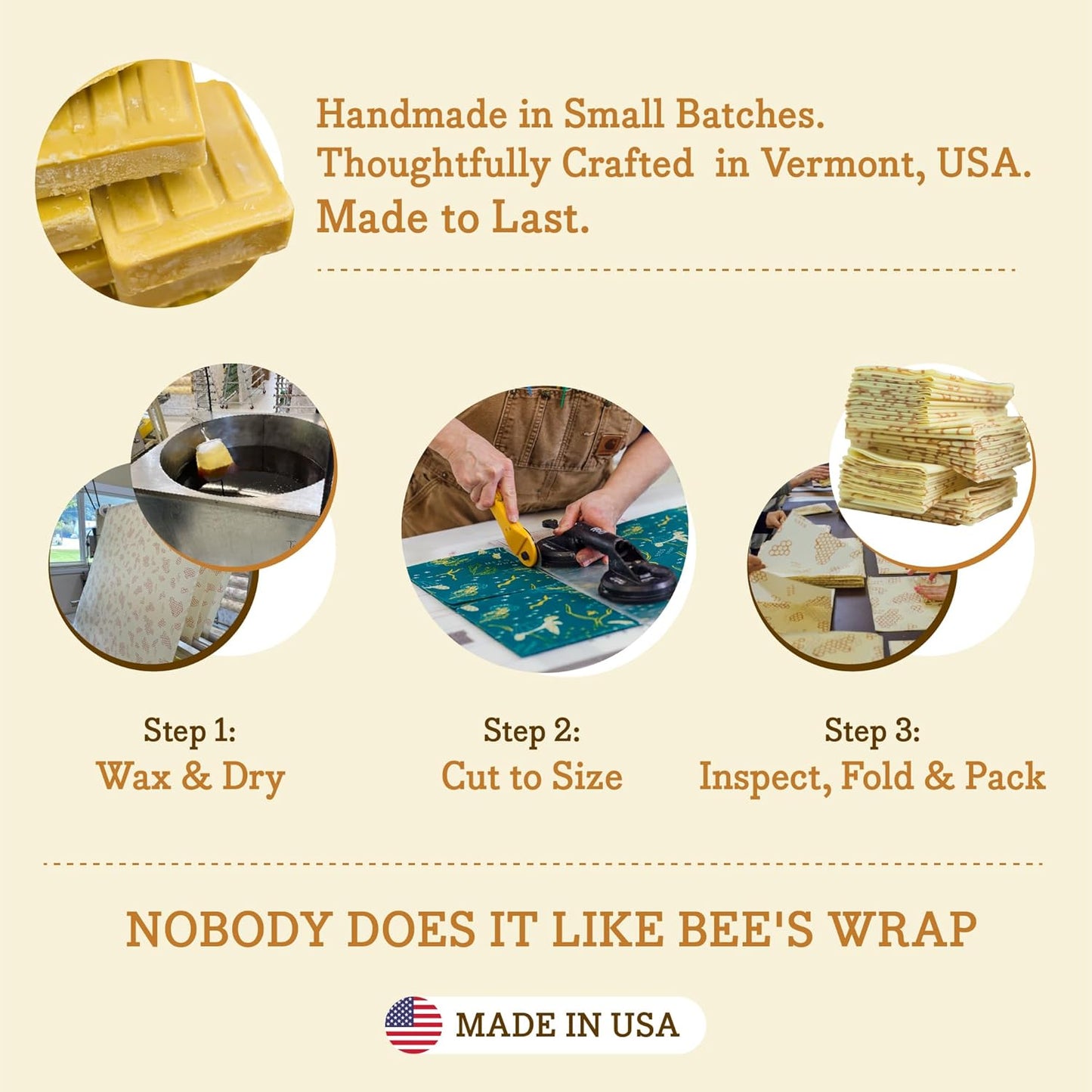 Beeswax Food Wraps, 3 Large Pack - Honeycomb | Organic Beeswax Wraps - Plastic Free - Reusable Food Storage - Cheese, Produce, Bowls & Leftovers - Made in USA