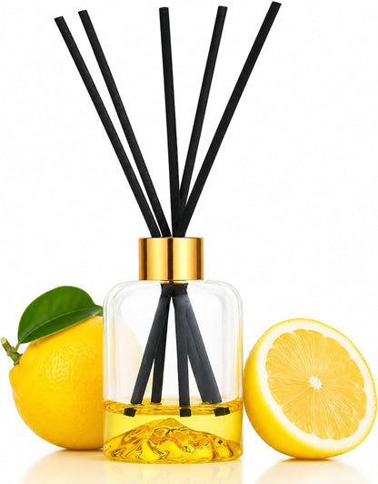 Reed Diffuser Set, Lemon Verbena Oil Diffusers 5.07 fl oz Scented Diffuser with Sticks Home Fragrance Reed Diffuser for Bathroom Shelf Decor