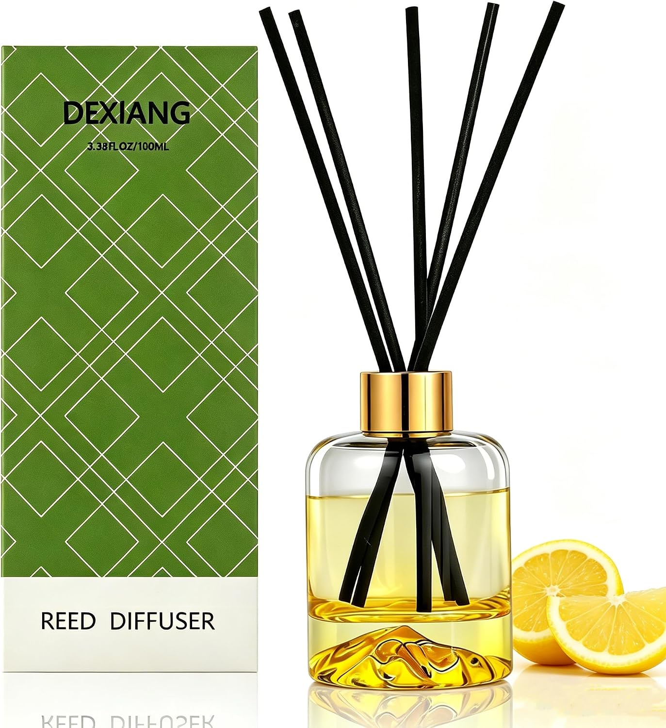 Reed Diffuser Set, Lemon Verbena Oil Diffusers 5.07 fl oz Scented Diffuser with Sticks Home Fragrance Reed Diffuser for Bathroom Shelf Decor