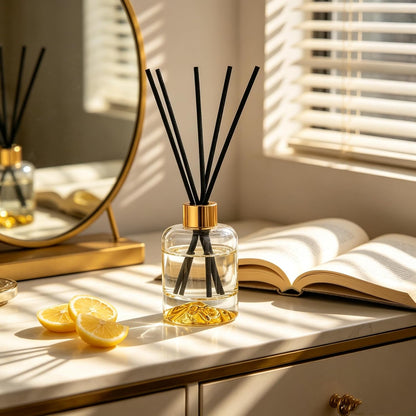 Reed Diffuser Set, Lemon Verbena Oil Diffusers 5.07 fl oz Scented Diffuser with Sticks Home Fragrance Reed Diffuser for Bathroom Shelf Decor