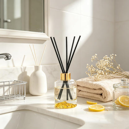 Reed Diffuser Set, Lemon Verbena Oil Diffusers 5.07 fl oz Scented Diffuser with Sticks Home Fragrance Reed Diffuser for Bathroom Shelf Decor