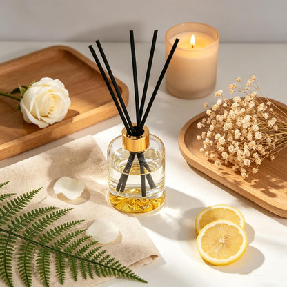 Reed Diffuser Set, Lemon Verbena Oil Diffusers 5.07 fl oz Scented Diffuser with Sticks Home Fragrance Reed Diffuser for Bathroom Shelf Decor