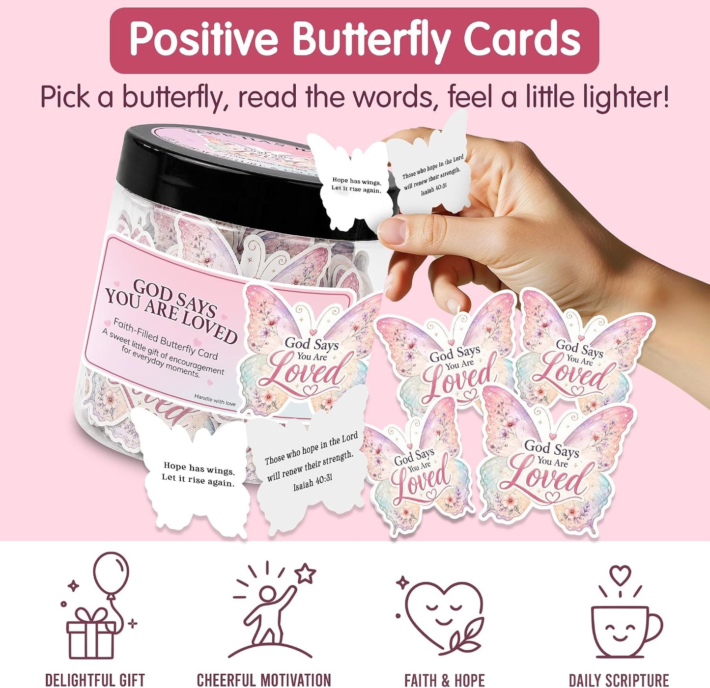 Positive Sunshine Jar with 60 Affirmation Cards - Box of Sunshine Gifts for Women, Cheer Up & Thinking of You Gift, Yellow Encouragement Decor for Best Friend, Birthday, Get Well & Christmas