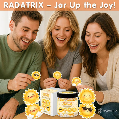 Positive Sunshine Jar with 60 Affirmation Cards - Box of Sunshine Gifts for Women, Cheer Up & Thinking of You Gift, Yellow Encouragement Decor for Best Friend, Birthday, Get Well & Christmas