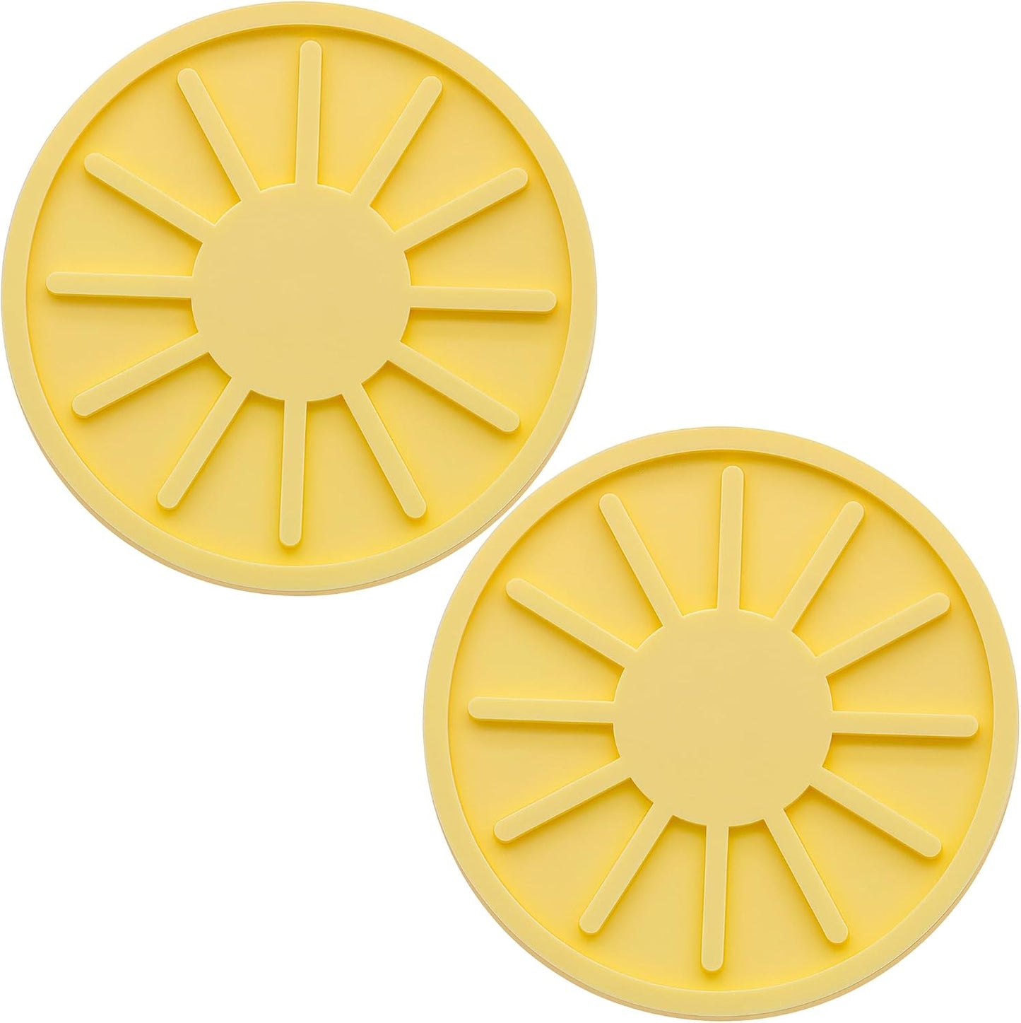 2-Piece Non-Slip Car Cup Holder Coaster – 2.75 Inch Auto Insert, Universal Fit for Cars & SUVs – Durable & Easy to Clean Drink Mat (Yellow)