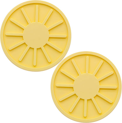 2-Piece Non-Slip Car Cup Holder Coaster – 2.75 Inch Auto Insert, Universal Fit for Cars & SUVs – Durable & Easy to Clean Drink Mat (Yellow)