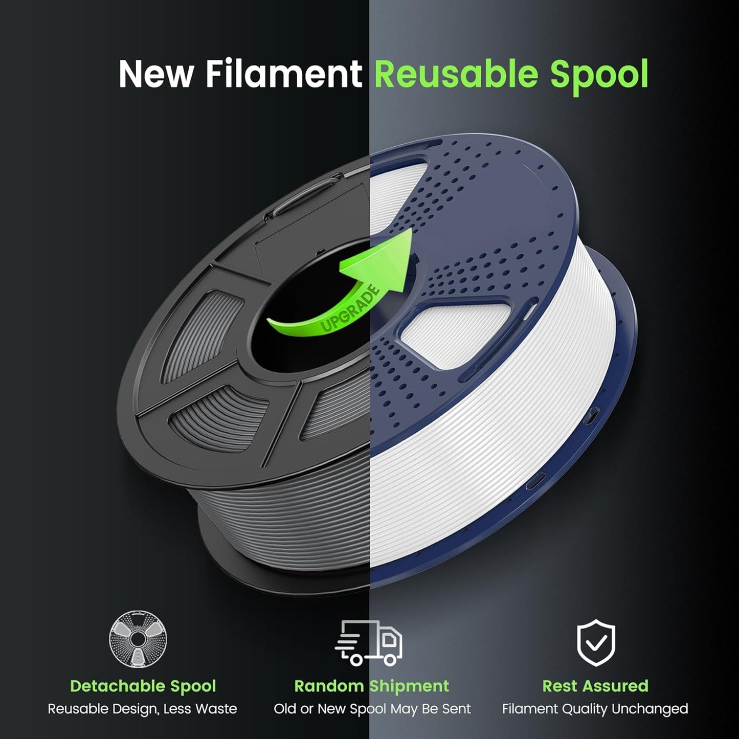 PLA Plus 3D Printer Filament, 1.75mm, 10 Colors | 10KG Bundle, Neatly Wound, 1kg Spool, Black+White+Grey+Green+Blue+Grassgreen+Bluegrey+Pureyellow+Red+Orange