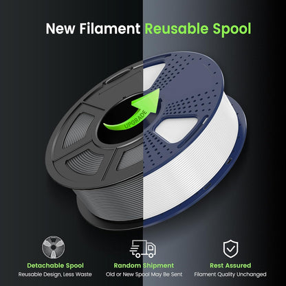 PLA Plus 3D Printer Filament, 1.75mm, 10 Colors | 10KG Bundle, Neatly Wound, 1kg Spool, Black+White+Grey+Green+Blue+Grassgreen+Bluegrey+Pureyellow+Red+Orange