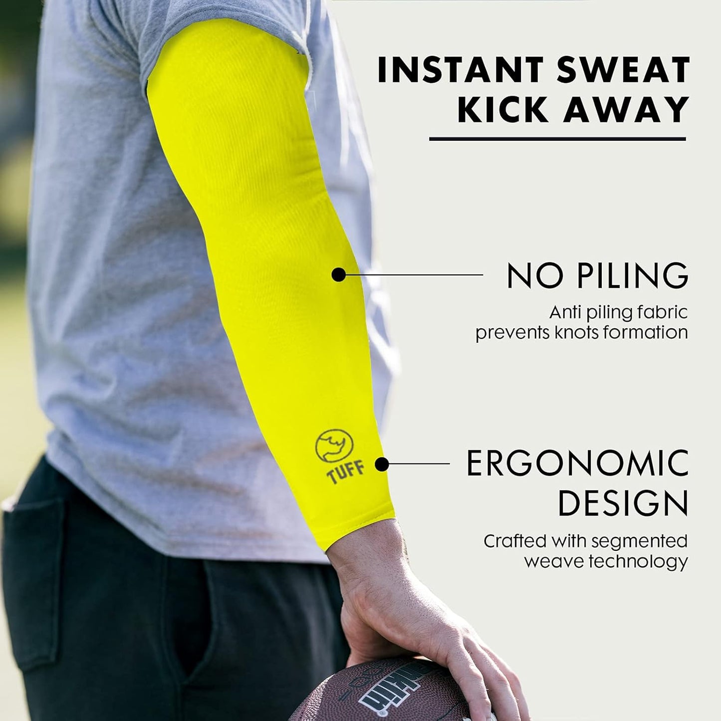 TUFF Compression Cooling Arm Sleeves - UPF 50 Arm Sleeves for Men & Women…