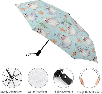 Windproof Rainproof Travel Auto Folding Umbrella Auto Open Close For Women Men, Golf Umbrellas Ergonomic Handle, Rain Wind Parasol For Business, Travels Summer Wedding