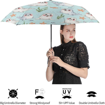 Windproof Rainproof Travel Auto Folding Umbrella Auto Open Close For Women Men, Golf Umbrellas Ergonomic Handle, Rain Wind Parasol For Business, Travels Summer Wedding