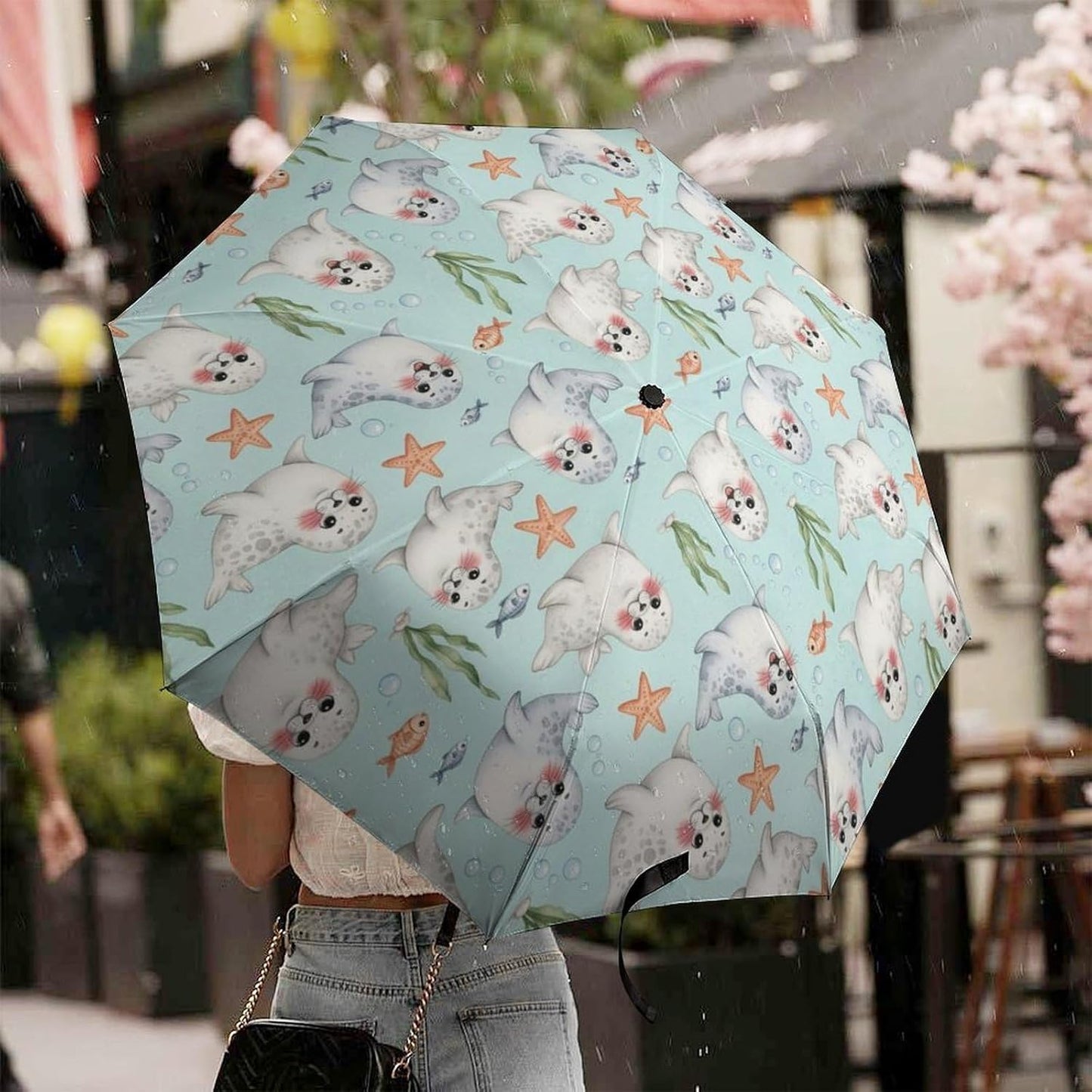 Windproof Rainproof Travel Auto Folding Umbrella Auto Open Close For Women Men, Golf Umbrellas Ergonomic Handle, Rain Wind Parasol For Business, Travels Summer Wedding