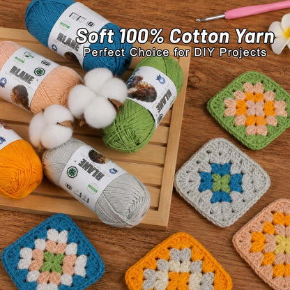 Cotton Yarn for Crocheting - 3 Pack of 137Yards/50g - Soft 100% Cotton Yarn for Knitting Clothes, Coasters, Baby Hats, Sport Weight CYC #2 Crochet Yarn (3, Golden Yellow)