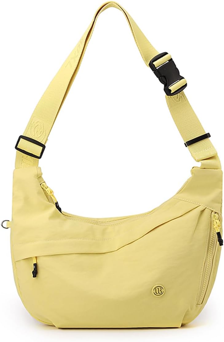 Crescent Crossbody Shoulder Bag,Lightweight Nylon Hobo Purse for Women | Waterproof Sling Luna Bag with Many Zippered Pockets, Adjustable Strap,Spacious Travel Dumpling Purse for Everyday Use