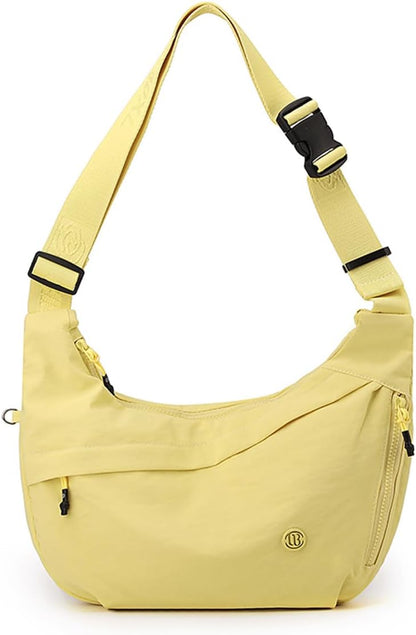 Crescent Crossbody Shoulder Bag,Lightweight Nylon Hobo Purse for Women | Waterproof Sling Luna Bag with Many Zippered Pockets, Adjustable Strap,Spacious Travel Dumpling Purse for Everyday Use