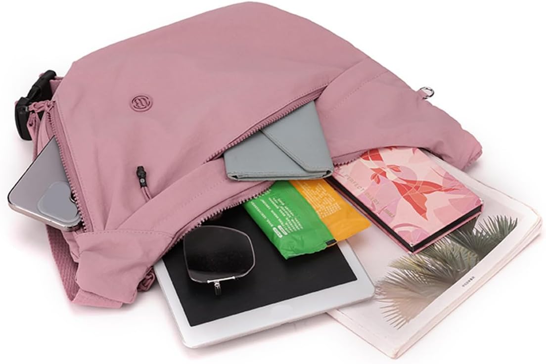 Crescent Crossbody Shoulder Bag,Lightweight Nylon Hobo Purse for Women | Waterproof Sling Luna Bag with Many Zippered Pockets, Adjustable Strap,Spacious Travel Dumpling Purse for Everyday Use