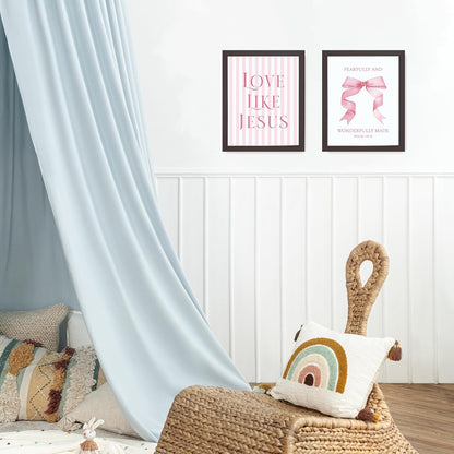 Coquette Yellow Bow Jesus Wall Art Decor Posters, Butter Yellow Bow Christian Room Bedroom Bathroom Dorm Wall Art Decor Aesthetic for College Teen Girls Gifts, Inspirational Bible Verses Bow Wall Decor, 10x8 Inch Set of 4 Bow Pictures(UNFRAMED)