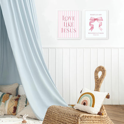 Coquette Yellow Bow Jesus Wall Art Decor Posters, Butter Yellow Bow Christian Room Bedroom Bathroom Dorm Wall Art Decor Aesthetic for College Teen Girls Gifts, Inspirational Bible Verses Bow Wall Decor, 10x8 Inch Set of 4 Bow Pictures(UNFRAMED)