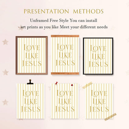 Coquette Yellow Bow Jesus Wall Art Decor Posters, Butter Yellow Bow Christian Room Bedroom Bathroom Dorm Wall Art Decor Aesthetic for College Teen Girls Gifts, Inspirational Bible Verses Bow Wall Decor, 10x8 Inch Set of 4 Bow Pictures(UNFRAMED)