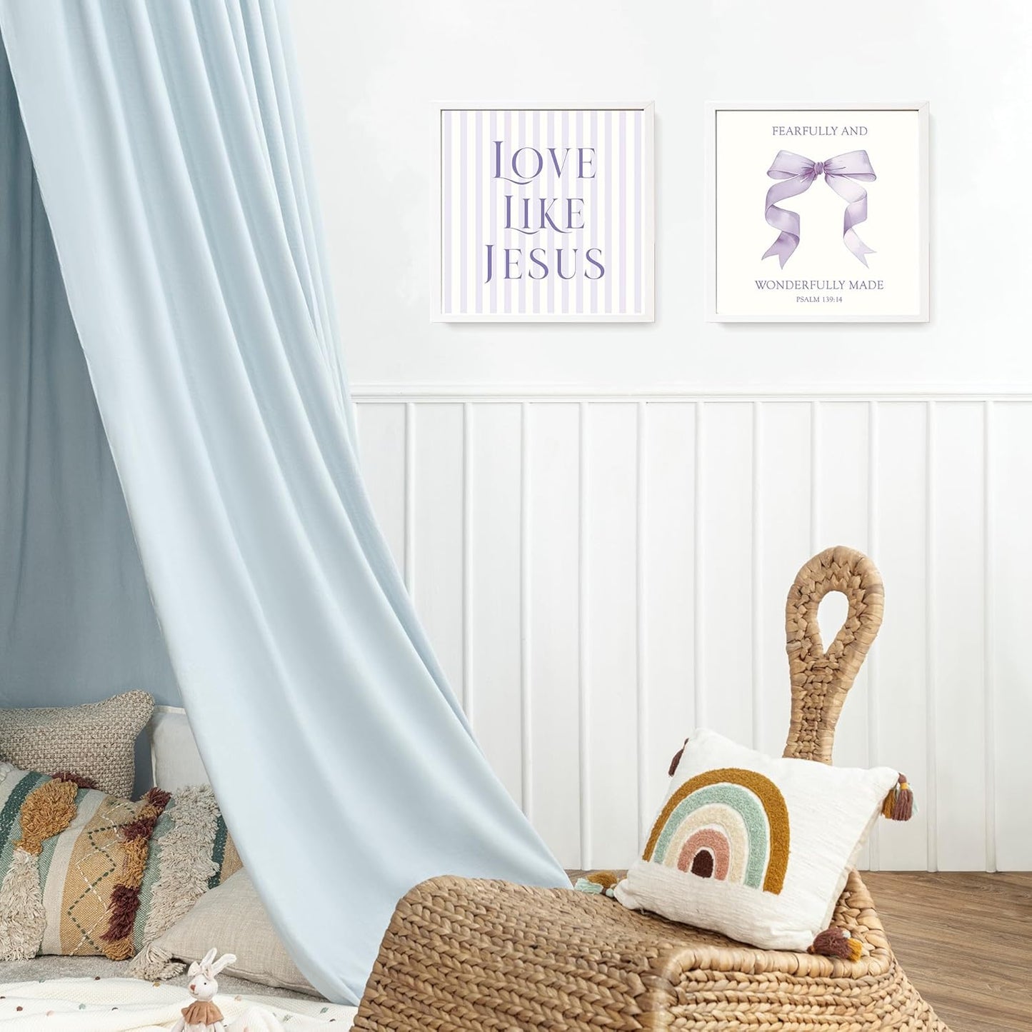 Coquette Yellow Bow Jesus Wall Art Decor Posters, Butter Yellow Bow Christian Room Bedroom Bathroom Dorm Wall Art Decor Aesthetic for College Teen Girls Gifts, Inspirational Bible Verses Bow Wall Decor, 10x8 Inch Set of 4 Bow Pictures(UNFRAMED)