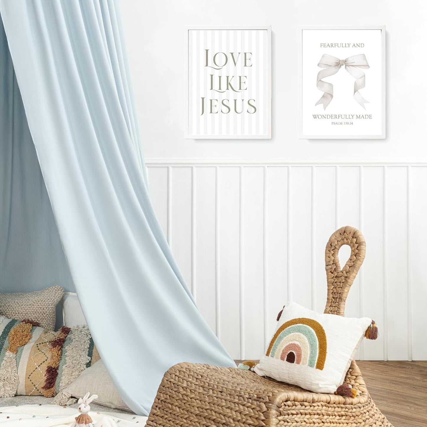 Coquette Yellow Bow Jesus Wall Art Decor Posters, Butter Yellow Bow Christian Room Bedroom Bathroom Dorm Wall Art Decor Aesthetic for College Teen Girls Gifts, Inspirational Bible Verses Bow Wall Decor, 10x8 Inch Set of 4 Bow Pictures(UNFRAMED)