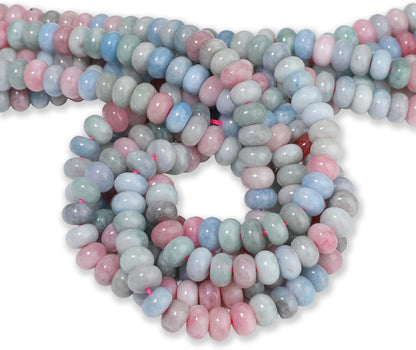5x8mm Natural Green Lemon Jade Stone Rondelle Beads, 75PCS Spacer Round Loose Abacus Beads for Jewelry Making, Gemstone for Bracelet Necklace Earrings, Arts and Crafts