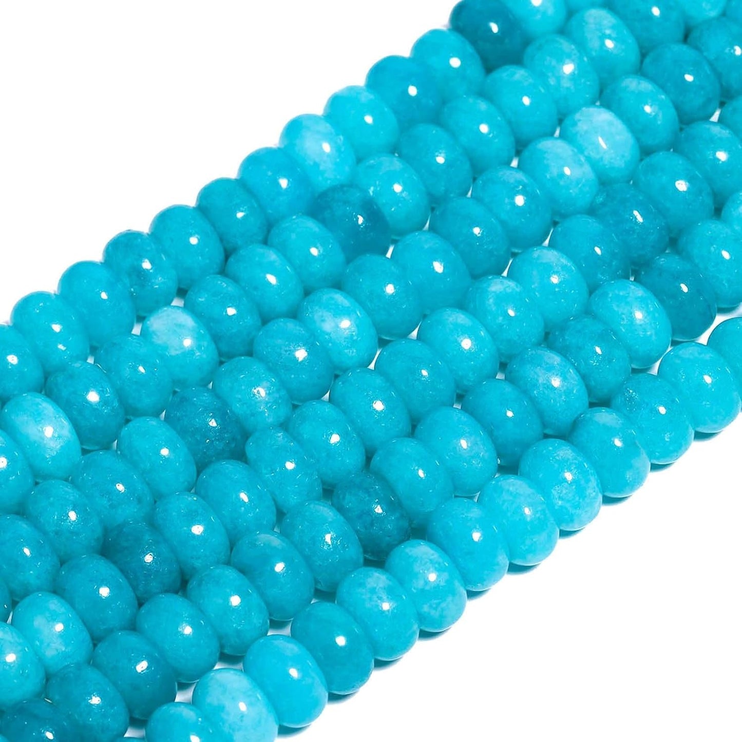 5x8mm Natural Green Lemon Jade Stone Rondelle Beads, 75PCS Spacer Round Loose Abacus Beads for Jewelry Making, Gemstone for Bracelet Necklace Earrings, Arts and Crafts