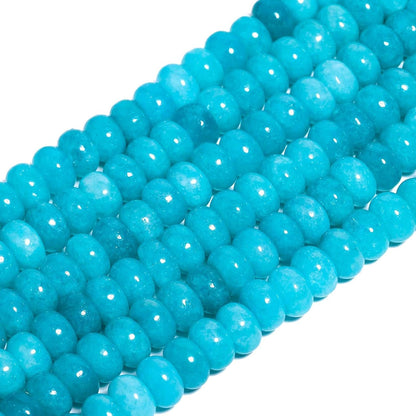 5x8mm Natural Green Lemon Jade Stone Rondelle Beads, 75PCS Spacer Round Loose Abacus Beads for Jewelry Making, Gemstone for Bracelet Necklace Earrings, Arts and Crafts