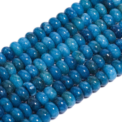 5x8mm Natural Green Lemon Jade Stone Rondelle Beads, 75PCS Spacer Round Loose Abacus Beads for Jewelry Making, Gemstone for Bracelet Necklace Earrings, Arts and Crafts