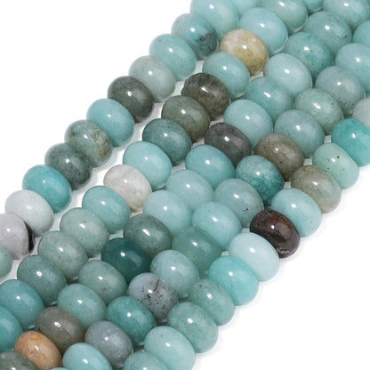 5x8mm Natural Green Lemon Jade Stone Rondelle Beads, 75PCS Spacer Round Loose Abacus Beads for Jewelry Making, Gemstone for Bracelet Necklace Earrings, Arts and Crafts