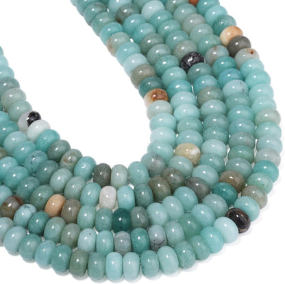 5x8mm Natural Green Lemon Jade Stone Rondelle Beads, 75PCS Spacer Round Loose Abacus Beads for Jewelry Making, Gemstone for Bracelet Necklace Earrings, Arts and Crafts