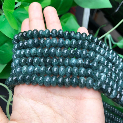 5x8mm Natural Green Lemon Jade Stone Rondelle Beads, 75PCS Spacer Round Loose Abacus Beads for Jewelry Making, Gemstone for Bracelet Necklace Earrings, Arts and Crafts