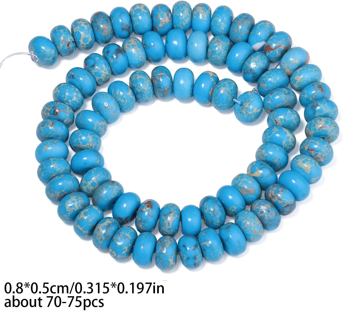 5x8mm Natural Green Lemon Jade Stone Rondelle Beads, 75PCS Spacer Round Loose Abacus Beads for Jewelry Making, Gemstone for Bracelet Necklace Earrings, Arts and Crafts