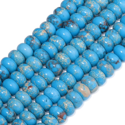 5x8mm Natural Green Lemon Jade Stone Rondelle Beads, 75PCS Spacer Round Loose Abacus Beads for Jewelry Making, Gemstone for Bracelet Necklace Earrings, Arts and Crafts
